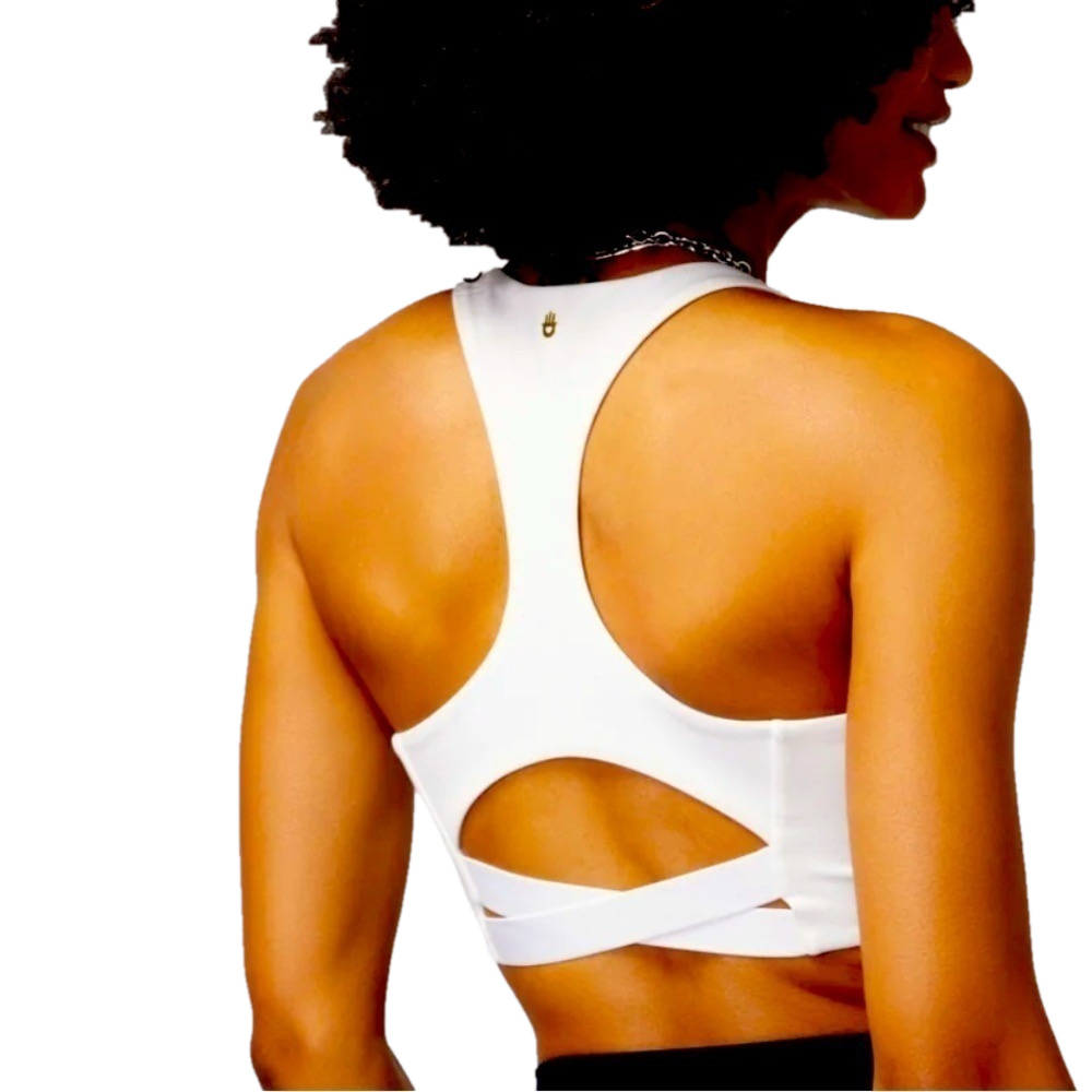 NWT SPIRITUAL GANGSTER WHITE VERVE DREAM TECH SPORTS BRA Crop Top Athleisure